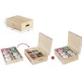 Caja de pino con organizador y  tapa embalada 40x30x14